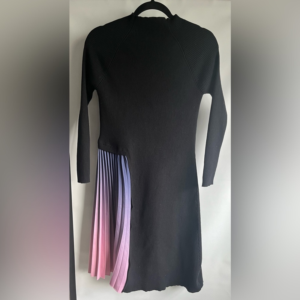 Chicwish rubbed sweater dress with ombré pleated skirt